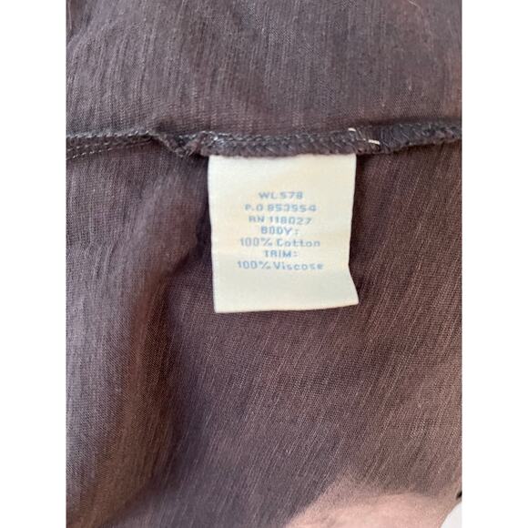 Boden Dark Gray Sleeveless Top Flat Ruffle Along Neckline Cotton Women's 4 - Picture 4 of 5